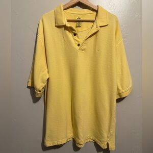 Vintage Duck Head Original Ribbed Polo Short Sleeve Solid Yellow Size XL Retro